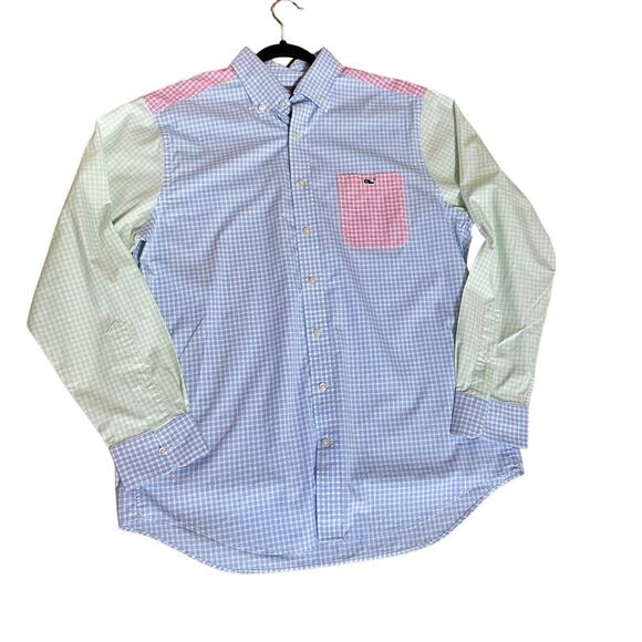 Vineyard Vines Men's Patchwork Slim Fit Tucker Button-Up Long-Sleeve Dress Shirt - Picture 1 of 11